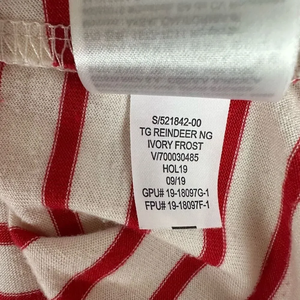Baby Gap Reindeer Striped Nightgown size 5